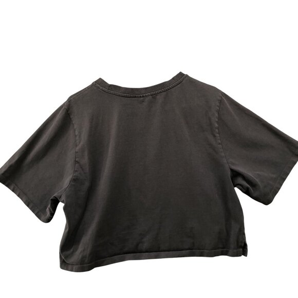 Onia Cropped T Shirt Womens Large L Dark Gray Crewneck Short Sleeve Relaxed - Picture 2 of 7